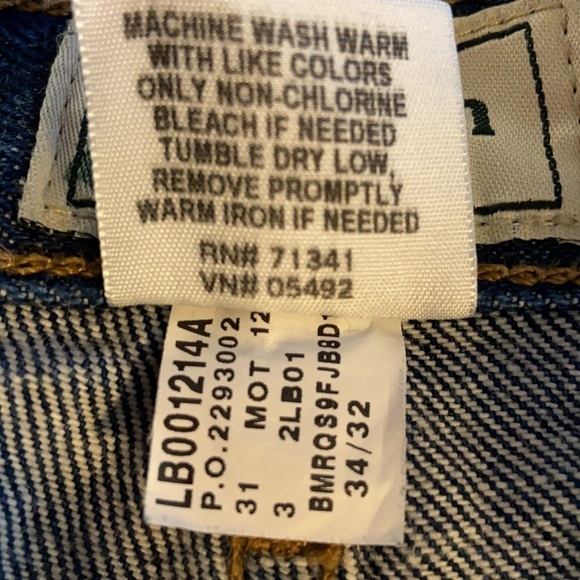 Vintage L.L. Bean Mens Relaxed Fit High Waisted Denim Jeans Size 34W - Picture 8 of 12